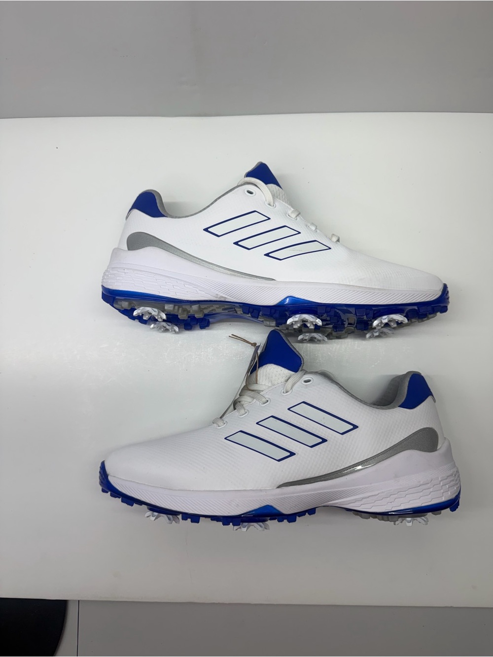 adidas White and Blue Men's Golf Shoes